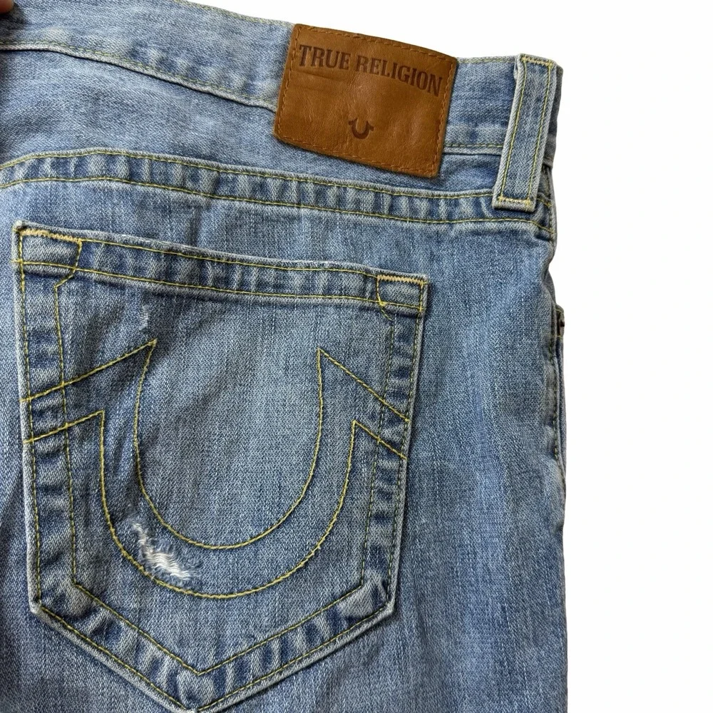 True Religion Ricky Big T Shorts Mens 38 Light Wash Denim Relaxed Y2K Skater